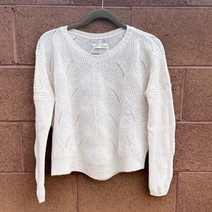 Anthropologie Keely Ivory/Cream Lightweight Cable Knit Sweater